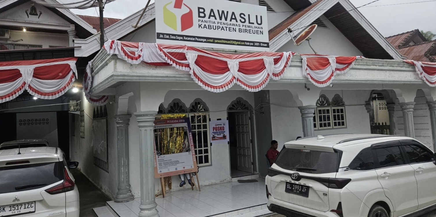 Kantor Panwaslih Bireuen. Foto: AJNN/Uliya Azri.