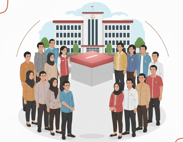Ilustrasi sinergi antara berbagai elemen masyarakat dalam pengawasan partisipatif.